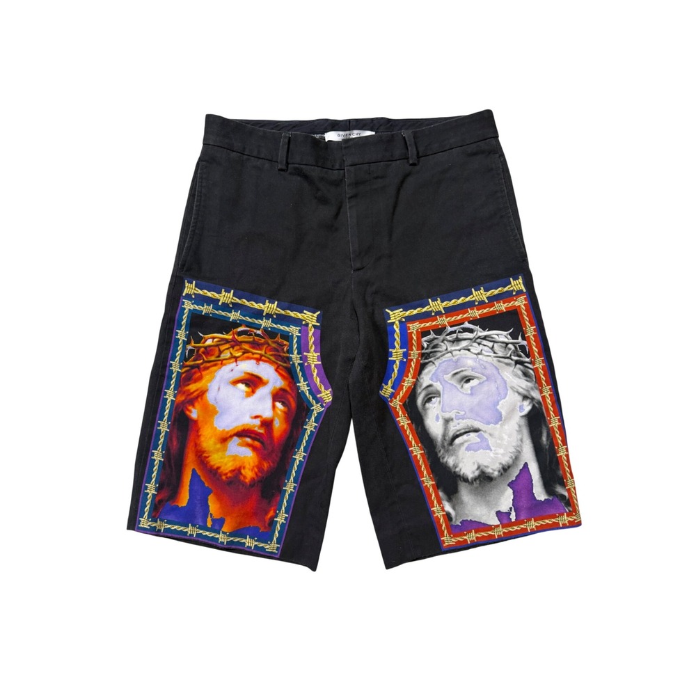 Givenchy Paris SS16 Riccardo Tisci Jesus Print Bermuda Shorts Size 48